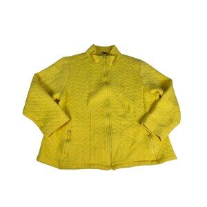 Allison Daley Jacket Yellow Quilted Long Sleeve Cotton Women's Coat Top Petite